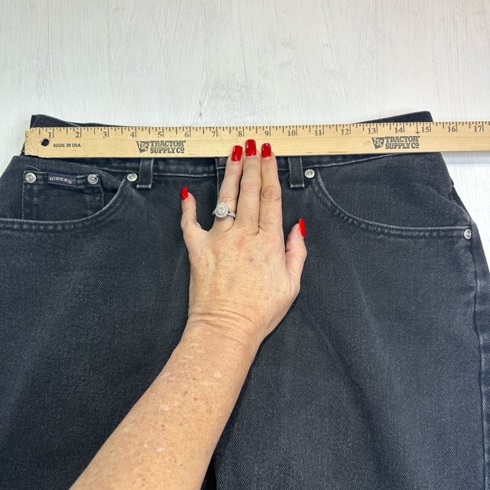 Vintage Riders Denim Jeans Women’s 14 Med USA Made Black High Rise Straight - Picture 4 of 12
